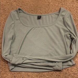 SHEIN Soft Blue Ribbed Blouse